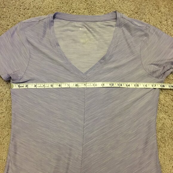 Bally Total Fitness Pale Lavender Mitered V-Neck Tee - Picture 13 of 16